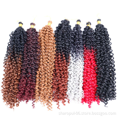 wholesale Bohemia synthetic deep curly spring twist water wave crochet braid hair hair extension